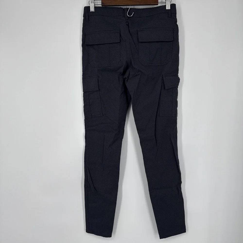 Prana Meme Pants Woman's Size 4 Gray Diamond Print Outdoor Skinny Cargo Hiking